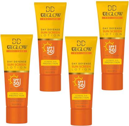 DOOMSDAY Sunscreen - SPF 50 PA++ MEGLOW DEFENSE SUNSCREEN FOR HIGH PROTECTION FOR UVA/UVB RAYS PACK OF- 50ml x 4