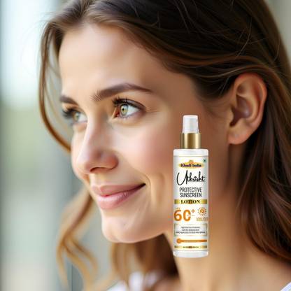 Utkrisht Sunscreen - SPF 60+ PA+++ Khadi Sun Block SPF 60 Lotion for Even Skin Tone