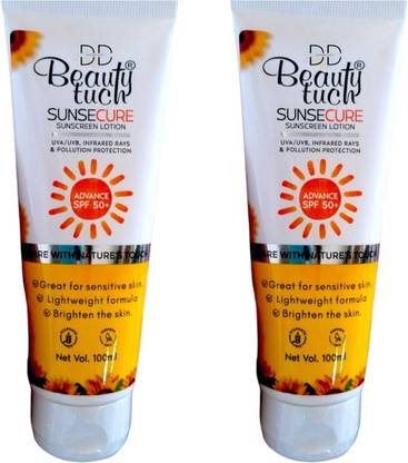 DOOMSDAY Sunscreen - SPF 50 PA++ BEAUTY TUCH SUNSCREEN LOTION FOR KIDS FULL PROTECTION UVA/AVB RAYS PACK OF 2
