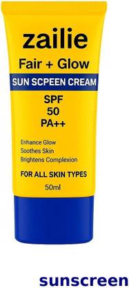 Zailie Sunscreen - SPF 50 PA++ Sunscreen SPF 50 For Glow
