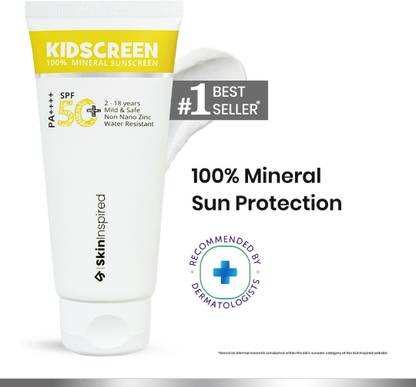 SkinInspired Sunscreen - SPF 50 + PA++++ Kidscreen 100% Mineral Sunscreen| Non-Greasy | With Vitamin E & Pro Vitamin B5