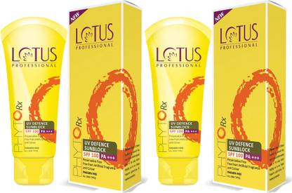 Lotus Professional Sunscreen - SPF 50 PA+++ UV Defence Sunblock SPF100_50g(Pack of 2)