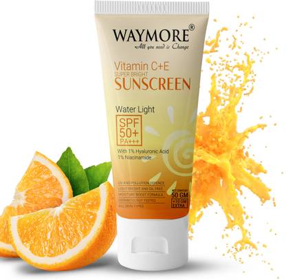 WAYMORE Sunscreen - SPF 50 PA+++ Sunscreen SPF 50+ PA+++ Gel For Oily Skin, UVA-UVB Protection, Water Resistant