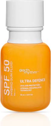 Earth Rhythm Sunscreen - SPF SPF 50 Bottle PA+++ Sunscreen SPF 50 for All Type Skin, PA++++, Non Sticky - 50 ml (Bottle)