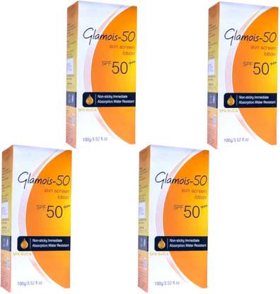 Spa ruca Sunscreen - SPF 50 PA+++ GLAMOIS SUNSCREEN LOTION FOR HIGH PROTECTION UVA/UVB RAYS SKIN PACK OF-100g X 4