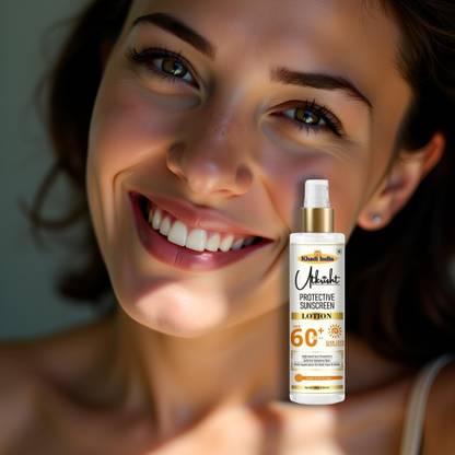 Utkrisht Sunscreen - SPF 60+ PA+++ Khadi Broad Spectrum SPF 60 Lotion for Healthy and Bright Skin