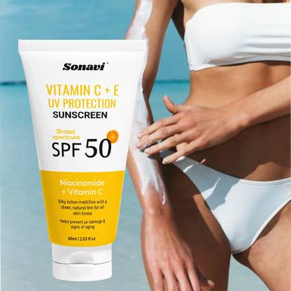Sonavi Sunscreen - SPF 50 PA+++ Sunscreen Cream-Non Greasy with Broad Spectrum-SPF 50+PA+++ Sunscreen-Sunscreen