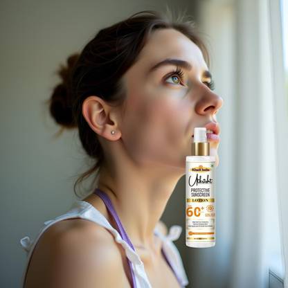 Utkrisht Sunscreen - SPF 60+ PA+++ Khadi Herbal SPF 60 Lotion for UV Rays Shield and Natural Care