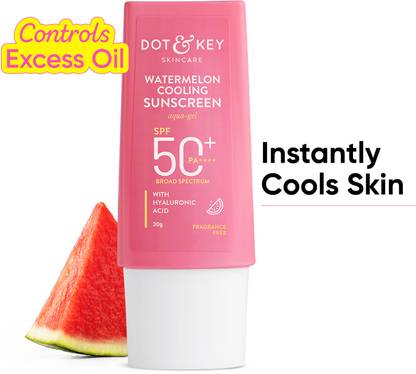 Dot & Key Sunscreen - SPF 50 PA++++ Watermelon Hyaluronic Cooling Sunscreen SPF 50 PA+++ UV + Blue Light Protection