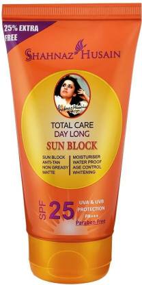 Shahnaz Husain Sunscreen - SPF SPF25 PA+++ Sun Block |UVA & UVB Protection| Anti-Tan | Non Greasy | Water Proof |