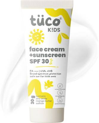 TuCo Sunscreen - SPF 30 PA++++ Intelligent Kids Saffron Face Cream & Sunscreen 50gm | Broad spectrum UV |
