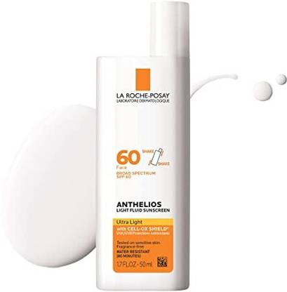 La Roche Posay Sunscreen - SPF 50 Anthelios 60 Ultra Light Sunscreen Fluid For Face, 1.7 Ounce Bottle Cream