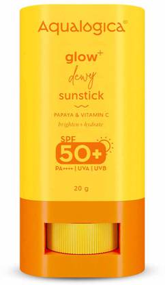 Aqualogica Sunscreen - SPF 50 PA++++ Glow+ Dewy Sunstick with Papaya & Vitamin C