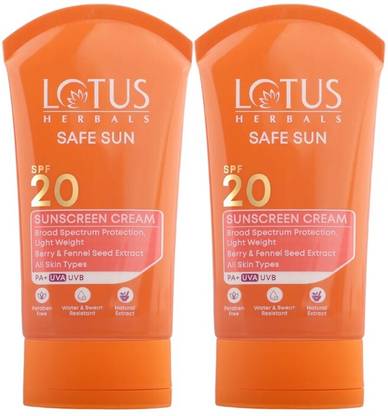 LOTUS HERBALS Sunscreen - SPF 20 Safe Sun Sunscreen Cream