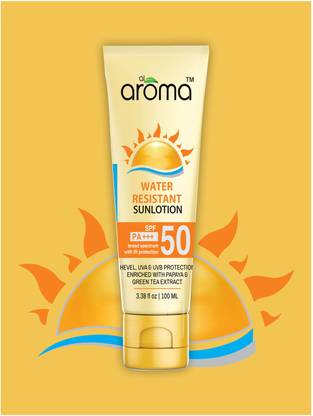 AlAroma Leafs Sunscreen - SPF 50 PA+++ Sunscreen Enriched With Papaya & Green Tea Extract