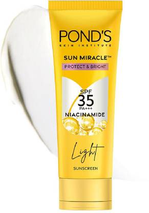 POND's Sunscreen - SPF 35 PA+++ Light Sun Miracle Protect & Bright, With Niacinamide (50 g)