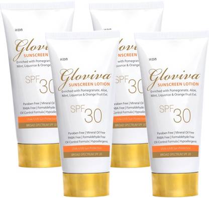 Gloviva Sunscreen - SPF 30 PA++ Sunscreen Lotion (SPF 30) 50 ml | With Aloe Vera | UVA & UVB Protection