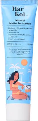 Harkoi Sunscreen - SPF 35 PA++++ Tinted Mineral Matte Sunscreen High Protection, Shade #5