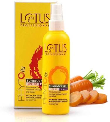 Lotus Professional Sunscreen - SPF 50 PA+++ PHYTORX SUNBLOCK MIST.