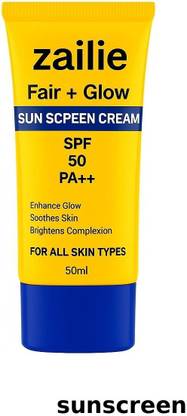Zailie Sunscreen - SPF 50 PA++ Protective Glow Sun Cream SPF