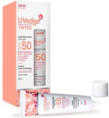 AuraLife Sunscreen - SPF 50 PA+++ By UVedge Tinted SPF-50 Sunscreen Lotion