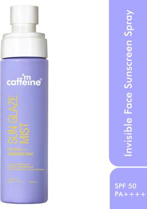 mCaffeine Sunscreen - SPF 50 PA++++ Sun Glaze Mist Face Sunscreen Spray | 1% Hyaluronic Sunscreen for Hydration