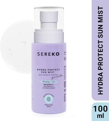 SEREKO Sunscreen - SPF 50 PA++++ Hydra-Protect Sun Mist Spray With Ginseng & Cica No White-Cast | Water Resistant