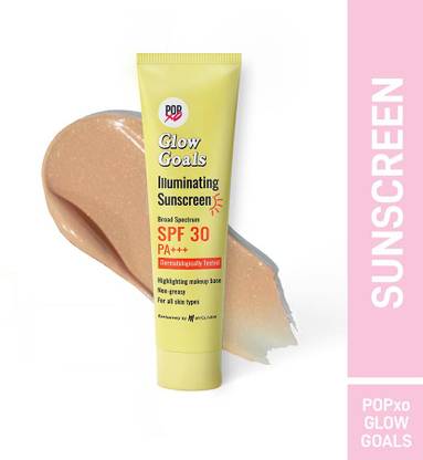 MyGlamm Sunscreen - SPF 50 PA+++ POPxo Glow Goals Illuminating Sunscreen SPF 30-30gm