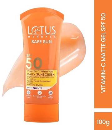 LOTUS HERBALS Sunscreen - SPF 50 PA+++ Safe Sun Vitamin-C MatteGEL Daily Sunscreen