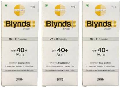 Blynds Sunscreen - SPF 50 PA+++ Emlgel 40+ & PA+++ Sunscreen Gel 50g(Pack of 3 *50g )