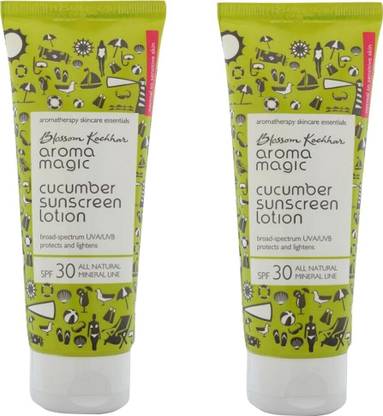 Aroma Magic Sunscreen - SPF 30 PA++ Cucumber Lotion | Lightens & Protects skin from UVA/UVB | Pack of 2