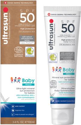 Ultrasun Sunscreen - SPF 50 PA++++ Baby Mineral Sunscreen Lotion SPF 50