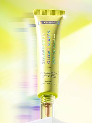HYPHEN Sunscreen - SPF 50 PA++++ Golden Hour Glow for Dewy Glow & Bright Skin | Protects Vitamin C & Peptides