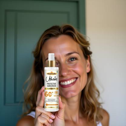 Utkrisht Sunscreen - SPF 60+ PA+++ Khadi Sunscreen Lotion SPF 60 for Natural UV Defense and Repair