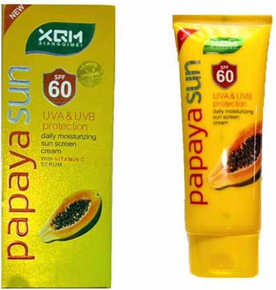 XQM Sunscreen - SPF 50 PA+++ Papaya Sun UVA & UVB Daily Moisturizing Sun Screen Cream