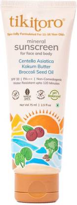 Tikitoro Sunscreen - SPF 50 PA+++ Teens Mineral Sunscreen with Kokum butter, Niacinamide & Zinc Oxide