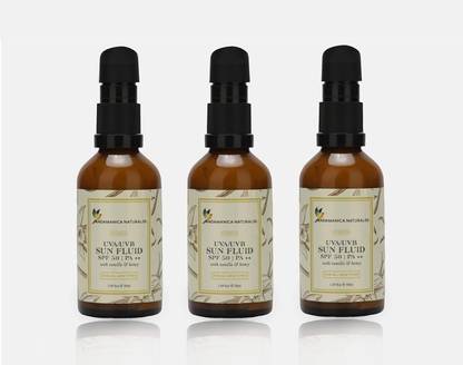 ANDAMANICA NATURALSS Sunscreen - SPF 4 PA++ UVA/UVB SUN FLUID SPF 50 PA++ Lightweight Non Sticky Non Greasy Blocks Pack of 3