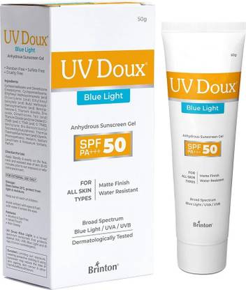 Brinton Sunscreen - SPF 50 PA+++ UV Doux Blue Gel UVA/UVB With Broad Spectrum, Water Resistant Best SPF