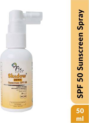 Fixderma Sunscreen - SPF 50 PA+++ Shadow Dewy Sunscreen SPF 50 Sunblock Spray with Vitamin C, UVA-UVB Protection