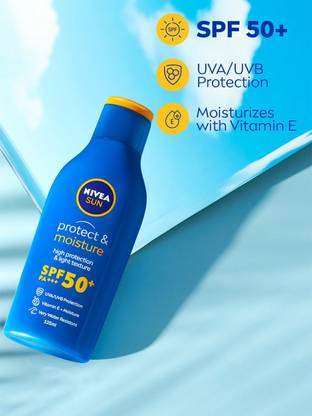 NIVEA Sunscreen - SPF 50+ PA++++ UVA UVB, Moisturizing Lotion with Vitamin E, For Men & Women