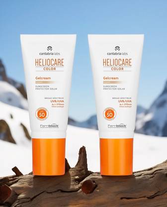 Heliocare Sunscreen - SPF 50 PA++++ Sunscreen - SPF 50 PA++++ Color GelCream Light Suncreen UVB/UVA Combo