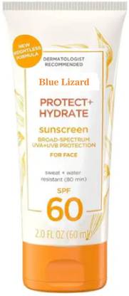 Blue Lizard Sunscreen - SPF 60 Protect + Hydrate Moisturizing Face Sunscreen Lotion SPF60