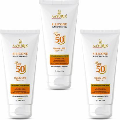 AAYURIX BEING YOUNG Sunscreen - SPF 50+ PA++++ UVA-UVB Protection|6 UV Filters-Water Resistance |SiliconeGel |No White Cast