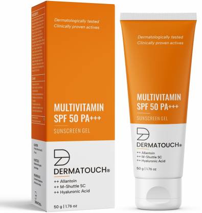 Dermatouch Sunscreen - SPF 50 PA+++ PA+++ Multivitamin SPF 50 PA+++ Sunscreen Gel | UVA-UVB Protection | Unisex
