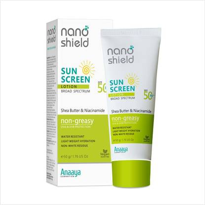 Nano Shield Sunscreen - SPF 50 PA+++ Shea Butter & Niacinamide Sunscreen Lotion