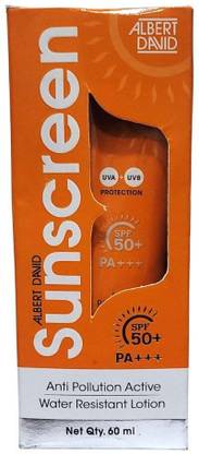 Albert David Sunscreen - SPF 50 PA+++ Sunscreen SPF 50 PA+++ | Broad Spectrum Protection | 60ml | pack of 2