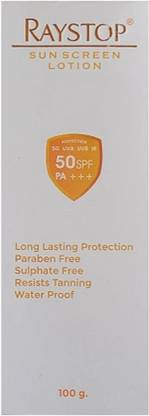 RAYSTOP Sunscreen - SPF 50 PA+++ Sunscreen Lotion (New)