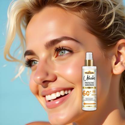 Utkrisht Sunscreen - SPF 60+ PA+++ Khadi SPF 60 Lotion for Clear and Brighter Complexion