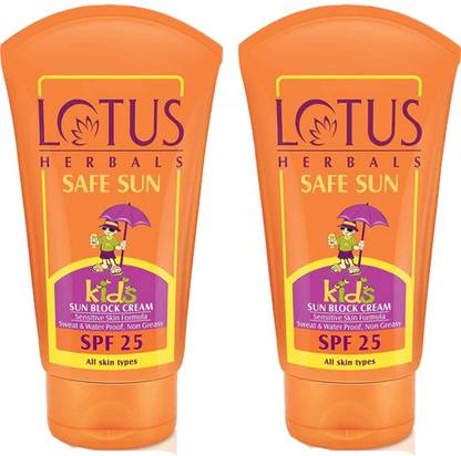 LOTUS HERBALS Sunscreen - SPF 50 SS Kids sunscreen cream SPF 25_ 100g(Pack of 2)