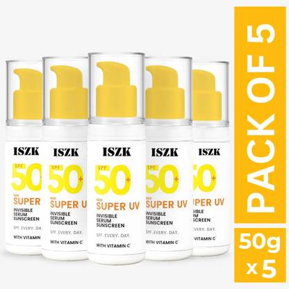 ISZK Sunscreen - SPF 50+ PA++++ Super UV Invisible Serum Sunscreen | Lightweight & Non-Oily | For All Skin Types